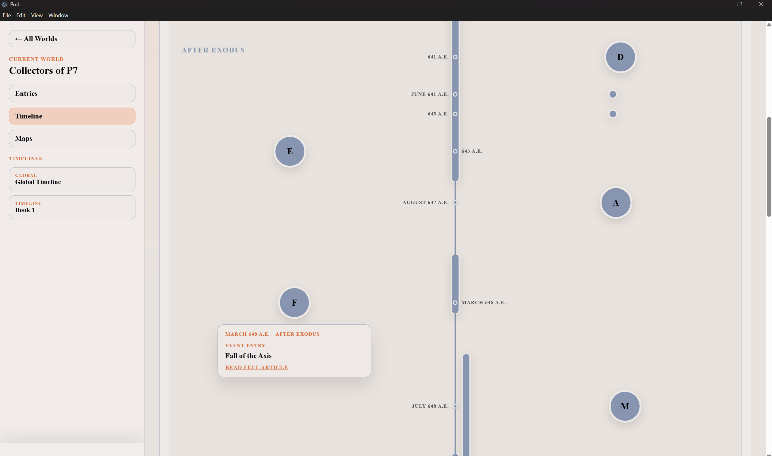 timeline feature screenshot